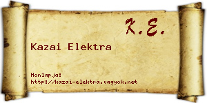 Kazai Elektra névjegykártya